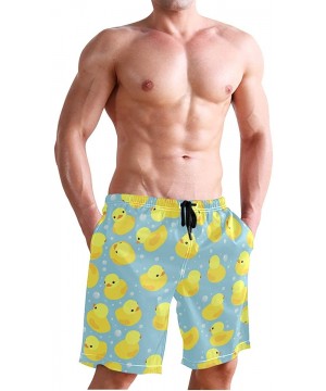 Men's Quick Dry Swim Trunks with Pockets Beach Board Shorts Bathing Suits - Yellow Rubber Duck - CQ19529G2ME $28.23-Board Shorts