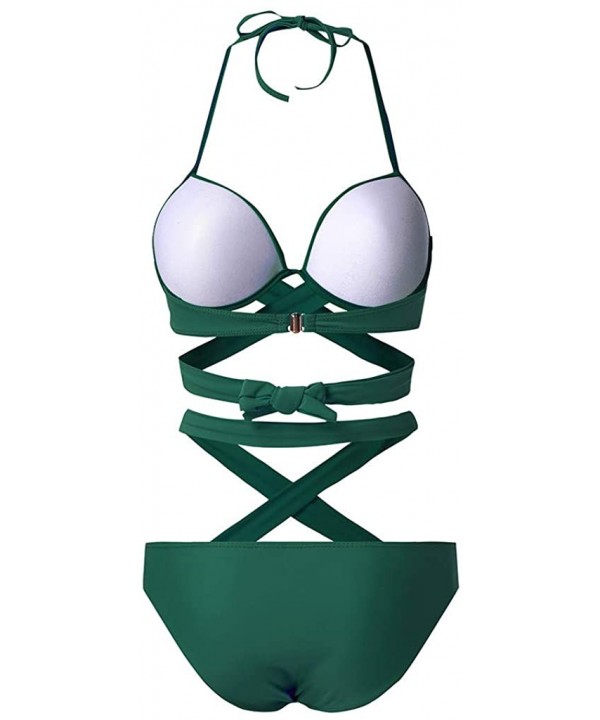 Women High Cut One Piece Swimsuit Funny Bathing Suit Monokini Swimwear - Green - CV193YDY7HD $13.82-One-Pieces