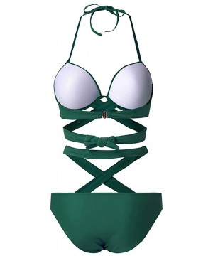 Women High Cut One Piece Swimsuit Funny Bathing Suit Monokini Swimwear - Green - CV193YDY7HD $13.82-One-Pieces