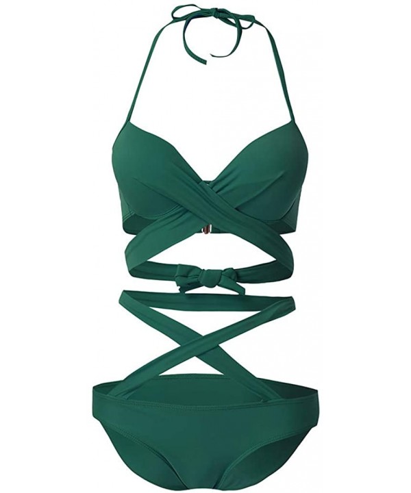 Women High Cut One Piece Swimsuit Funny Bathing Suit Monokini Swimwear - Green - CV193YDY7HD $13.82-One-Pieces