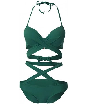 Women High Cut One Piece Swimsuit Funny Bathing Suit Monokini Swimwear - Green - CV193YDY7HD $13.82-One-Pieces