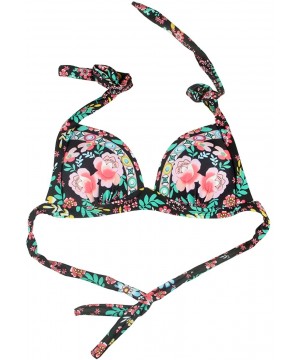 Women's 2 Piece Swimsuits Floral Print Halter High Waisted Bikini Sets - Black - C912EEO705H $15.50-Sets