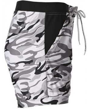 Mens Fashion Camo Mesh Breathable Drawstring Swim Trunks Pockets Outdoor Beach Athletic Shorts Quick Dry Pants - Camouflage -...