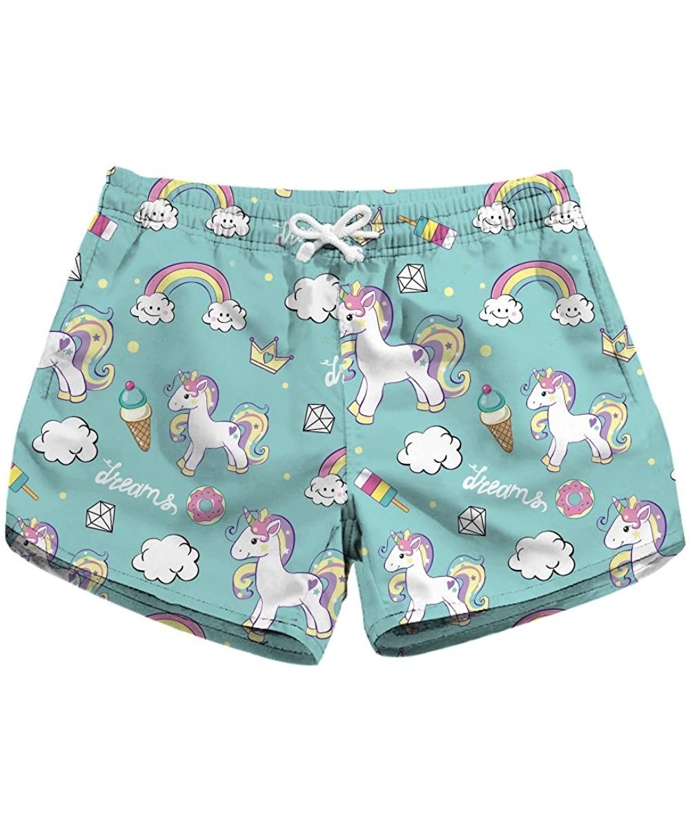 Women's Quick Dry Unicorn Flamingo Swim Shorts with Pocket - Unicorn_1 - CC18CL67ZI7 $14.75-Board Shorts