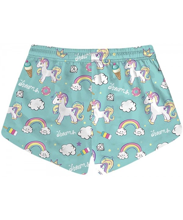 Women's Quick Dry Unicorn Flamingo Swim Shorts with Pocket - Unicorn_1 - CC18CL67ZI7 $14.75-Board Shorts