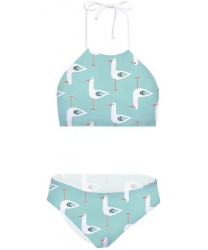 Bathing Suits Sexy Women Bikini Two Piece Cheeky Bottom Swimsuit - Seagull - CY18QK9ZQDU $21.54-Bottoms