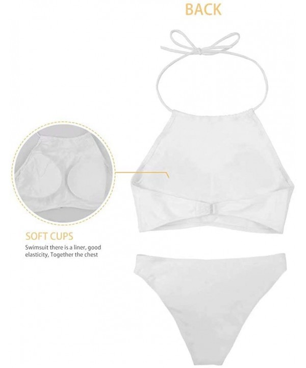 Bathing Suits Sexy Women Bikini Two Piece Cheeky Bottom Swimsuit - Seagull - CY18QK9ZQDU $21.54-Bottoms