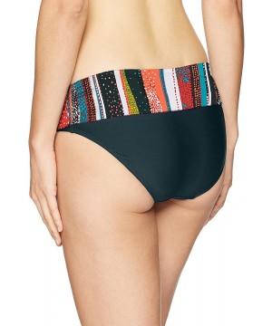 Women's Fold Over Mid-Rise Bikini Bottom Swimsuit - Sand Stripe - CL18ZQ7AKUR $46.46-Tankinis