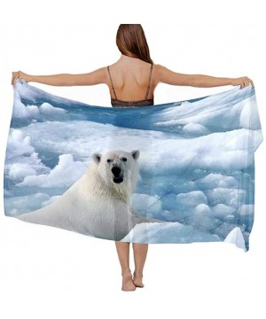 Women Girl Beach Bikini Cover Up Chiffon Sarong Fashion Scarf Shawl Wrap - Ice Cold Polar Bear - C0190HIXS0R $21.50-Cover-Ups