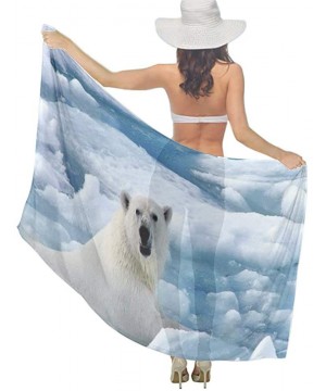 Women Girl Beach Bikini Cover Up Chiffon Sarong Fashion Scarf Shawl Wrap - Ice Cold Polar Bear - C0190HIXS0R $21.50-Cover-Ups