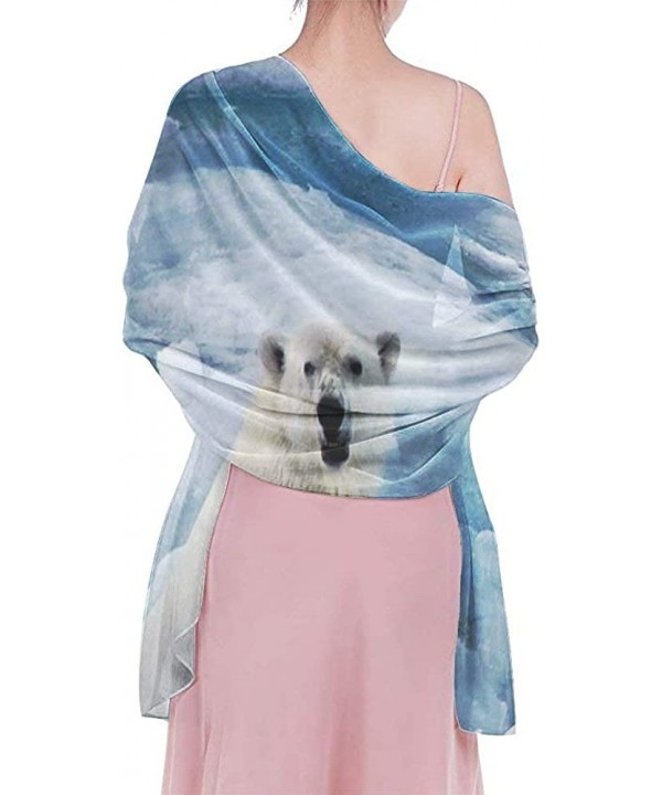 Women Girl Beach Bikini Cover Up Chiffon Sarong Fashion Scarf Shawl Wrap - Ice Cold Polar Bear - C0190HIXS0R $21.50-Cover-Ups