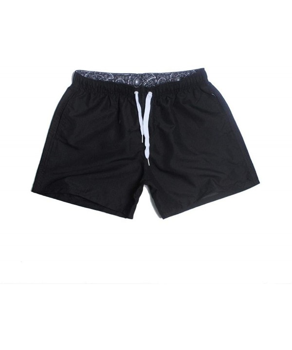 Men Swimsuit Mens Swimming Shorts Quick Drying Swim Trunks Swimwear Surf Boxer Briefs - Black - CO1908UUWG0 $45.09-Briefs