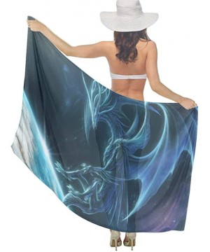 Women's Swimwear Cover Ups- Summer Vacation Beach Sarong Soft Shawl Wrap - Galaxy Cool Phoenix Bird Blue - CP19C6ND0N0 $28.75...