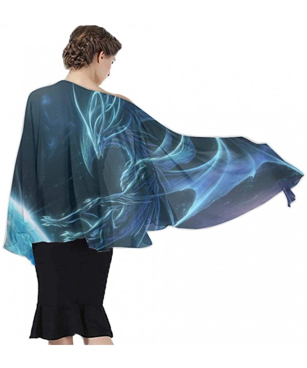 Women's Swimwear Cover Ups- Summer Vacation Beach Sarong Soft Shawl Wrap - Galaxy Cool Phoenix Bird Blue - CP19C6ND0N0 $28.75...