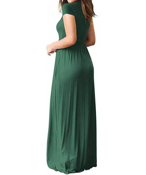 Women's Sleeveless Racerback and Long Sleeve Loose Plain Maxi Dresses Casual Long Dresses with Pockets - Green2 - C118S27EH6Y...