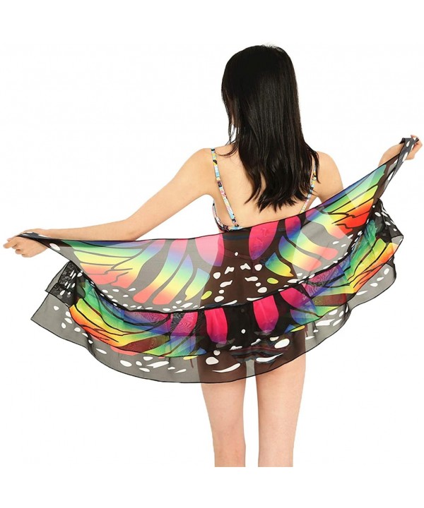 Women Chiffon Short Beach Sarong Cover Up Swimsuit Wrap Skirt Ruffle Pareo Bikini Swimwear - Butterfly 1 - CJ199LCI6W5 $15.25...