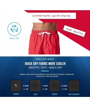 Men's Swim Trunks Quick Dry Beach Shorts Bathing Suits with Pockets - A-red - C618UNZTL6M $17.53-Trunks