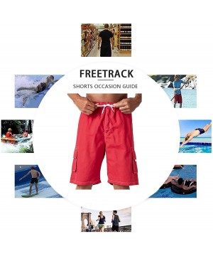 Men's Swim Trunks Quick Dry Beach Shorts Bathing Suits with Pockets - A-red - C618UNZTL6M $17.53-Trunks