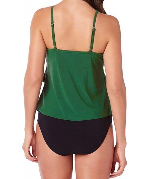 Two Piece Swimwear Pleated Three-Layer Ruffle Swimsuit Set Fashion Bathing Suit Summer Split Beachwear - Green - CP18TROWD57 ...