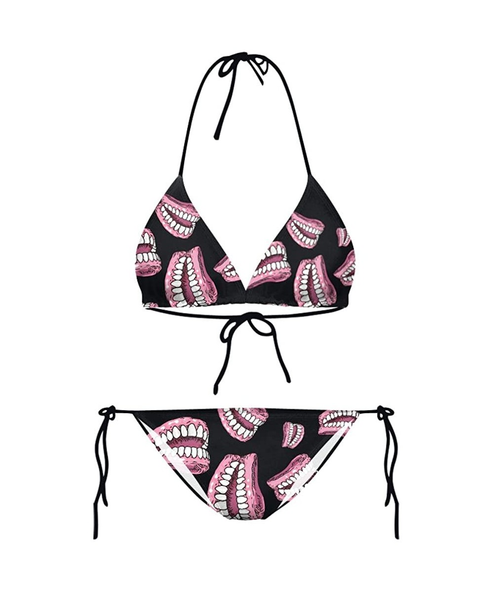 Womens Split Midriff Backless Swimwear Bikinis Sets Swimsuits Beachwear - 6 - CE18CLYON3A $13.74-Sets