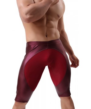 Men's Fashion Breathable Mesh Elastic Training Shorts Swim Trunks Beach Pants 2240 - Red - CC18GD45THR $15.61-Trunks