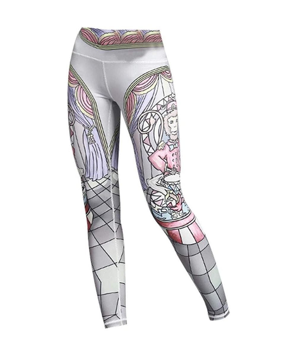 Yoga Pants for Womens- Running Sport Gym Stretch Workout Printed Fitness Control New Legging Trousers - J - CB18NN9H7IZ $20.8...