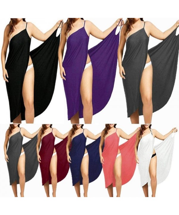 Beach Towels Summer Women Sexy Beach V-Neck Sling Dress Towel Backless Bathrobe Fast Dry Swimwear Women Tropical Dresses Plus...