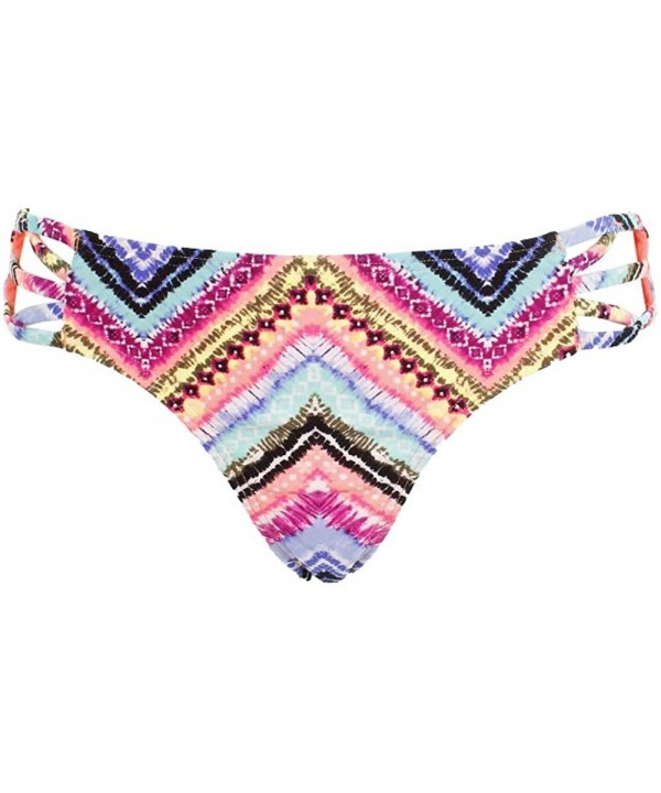 Juniors Blue Multi Under The Sun Printed Strappy Bikini Bottom S - CV18ONRECTR $11.50-Tankinis