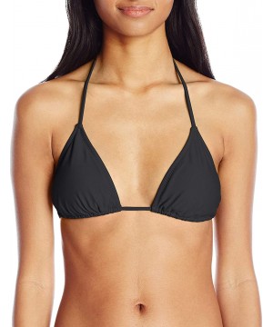 Women's Simply Solid Triangle Bikini Top - Black - C318C90CYLX $13.10-Tops