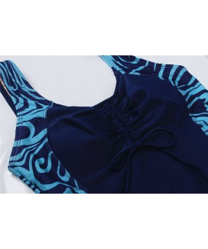 Women's Plus Size One Piece Swimdress Skirted Swimsuit Bathing Suits - Dark Blue - CT17XE7DKA5 $29.21-One-Pieces