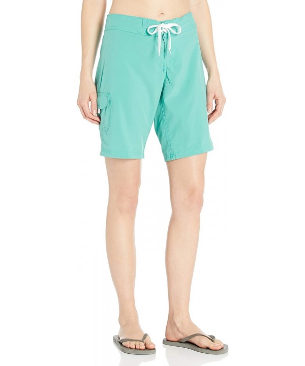 Women's Marina Solid Stretch Boardshort - Lagoon - CY12J2WPTB3 $21.73-Board Shorts