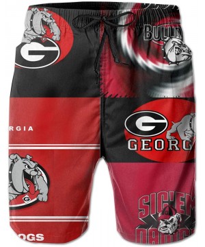 Men's Quick Dry Swim Shorts with Mesh Lining Swimwear Bathing Suits Beach Shorts - Georgia Bulldogs-14 - CH190RSQOGW $37.12-B...