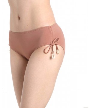 Bikini Bottoms with Side Ties- Adjustable Swimwear for Women- Bathing Suits Swimsuits Bottom - Brown - CC194TSM7H6 $17.56-Tan...