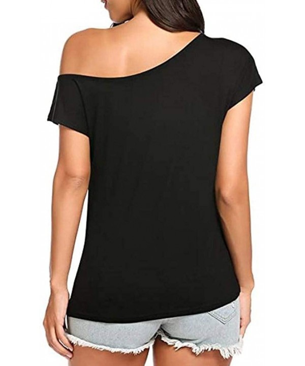 Off Shoulder Love Womens Graphic T Shirt Tops - Black - CC19CXM0ZX0 $10.67-One-Pieces