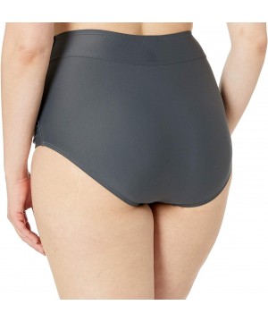 Plus Size Bikini Bottom - Asphalt Shirred Side - CM1896Q6MLG $38.36-Tankinis