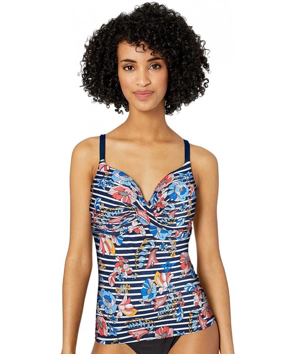 Women's Sanibel Wave Tankini Crossover Push Up Swimsuit - Strip Tropez - CU18HZOLL2D $42.09-Tankinis