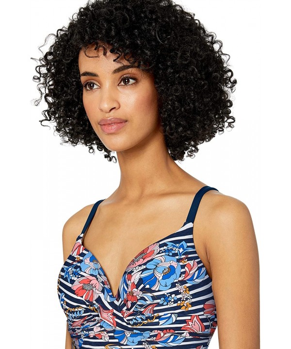 Women's Sanibel Wave Tankini Crossover Push Up Swimsuit - Strip Tropez - CU18HZOLL2D $42.09-Tankinis