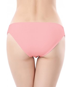 Swimwear Shirred Side Low-Rise Hipster Bikini Bottom for Women - Dirty Pink - CB186C4ZAT6 $19.81-Tankinis