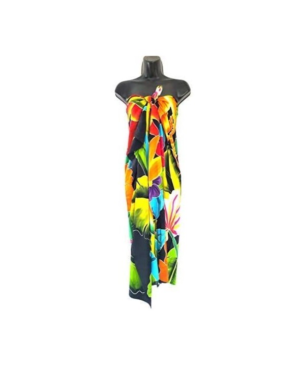 Tropical Flower Collection. Batik Hand Painted Sarong- Hawaiian Beach pareos- Swimsuit Cover-up. 9 - C4199EMS3G2 $52.09-Cover...