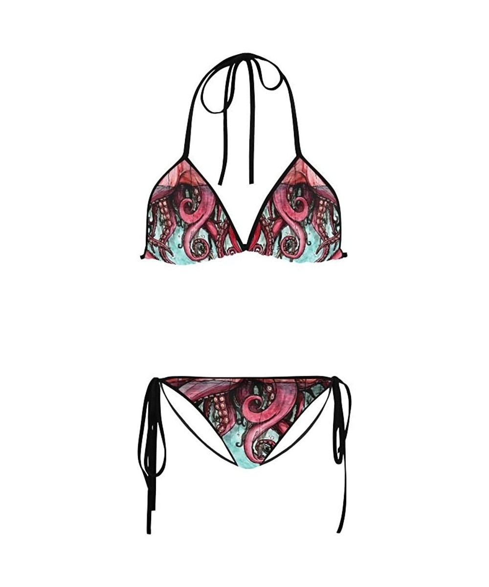 Unique Octopus Abstract Art Custom Women Bikini Swimsuit - C312EE1WKQ9 $29.86-Racing