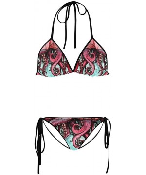 Unique Octopus Abstract Art Custom Women Bikini Swimsuit - C312EE1WKQ9 $29.86-Racing