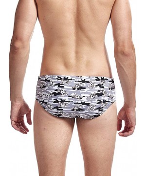 Mens Swim Briefs Swimwear Bikinis Beach Surf Bathing Suits with Drawstring Swimsuit - White-4 - CB196NGTAR4 $13.07-Trunks