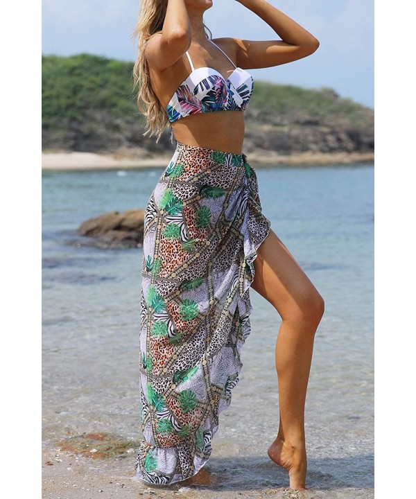 Women Cover Up Swimsuit Chiffon Floral Bohemia Kimono Cardigan Swimwear - Print 2(size 96cm*109cm) - CG197ZLQ5WY $15.77-Cover...