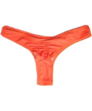 Women's Sexy Hot Summer Ruched Bikini Bottom Thong Swimwear - Orange - CL17YEES7S2 $12.74-Bottoms