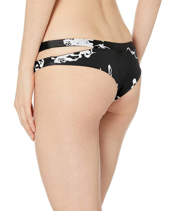 Women's Sage Vaughn Floral Cheeky Bikini Bottoms - Black - C818EQY4LUH $46.98-Bottoms