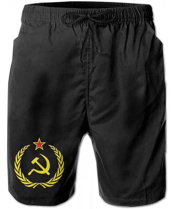 Soviet Union Flag Boys Summer Casual Shorts-Beach Shorts Comfortable Shorts - White - CI18U60DGOE $26.78-Board Shorts