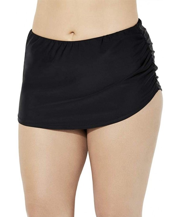 Swimsuits for All Women's Plus Size Sarong Swim Skirt - Black - CV18HA3CMN3 $26.97-Bottoms