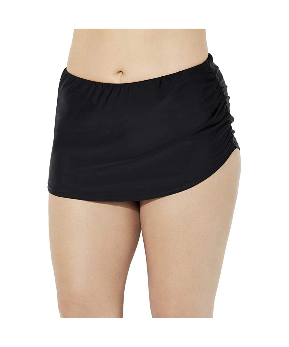 Swimsuits for All Women's Plus Size Sarong Swim Skirt - Black - CV18HA3CMN3 $26.97-Bottoms