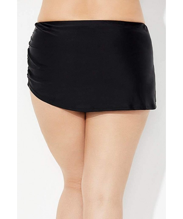 Swimsuits for All Women's Plus Size Sarong Swim Skirt - Black - CV18HA3CMN3 $26.97-Bottoms