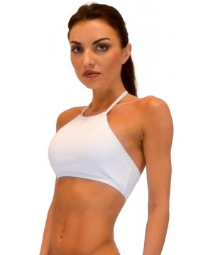 Bikini Top- High Neckline Halter - White - CE182LCSKMT $21.94-Tops